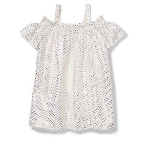 Janie and jack Rachel Zoe gold metallic cold shoulder dress